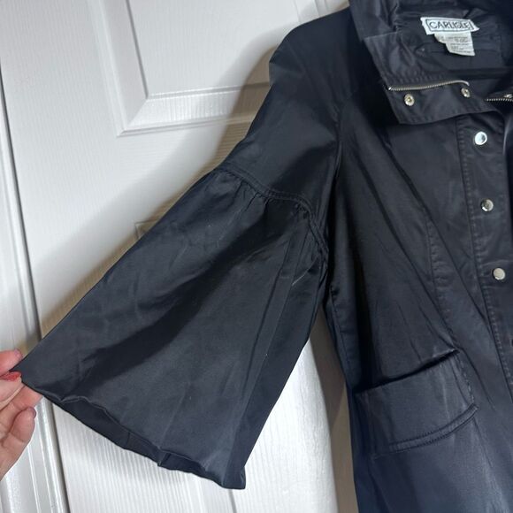 Vintage Carlisle black short jacket w/ flutter sleeve women’s size 10 - Picture 2 of 6